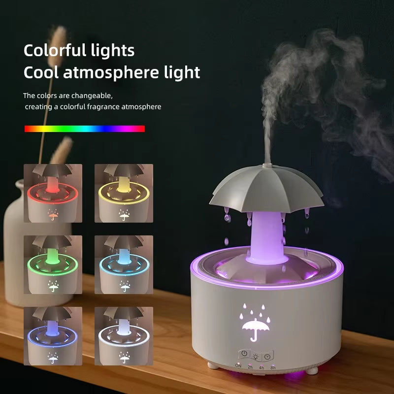 🌧️ UmbraMist – Humidificador y Difusor de Aroma con Luces LED 🌈