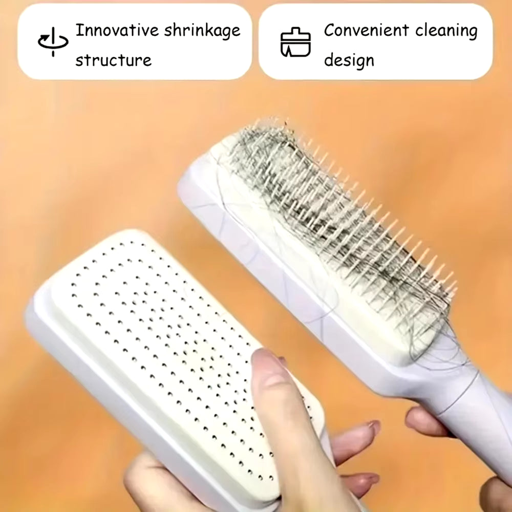 💆‍♀️ MagicBrush – Cepillo Giratorio Autolimpiante con Masaje y Antiestático 💖